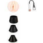 4Pcs Male Penis Pump Attachment Simulated Pussy Model Realistic Penis Pump Sleeves For Penis Enlarge Vacuum Cup Accessory, Male Masturbation Fake Vaginal For Cock Pumps Cylindrical Sleeve