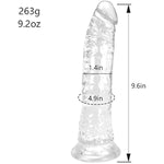 9.6 Inch Big Clear Realistic Dildo For Sex Women'S, Body-Safe Material Lifelike Large Penis With Strong Suction Cup For Hands-Free Anal Play For Man Couple