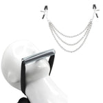 Adjustable Stainless Steel Body Chain Nipple Clips Bondage Mouth Gag Set Blindfolds Bdsm Kit Couples Restraints Jewelry Sex Toys