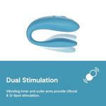 Sync Go Turquoise C-Shaped Couples Vibrator Travel Edition & Touch X Coral Powerful Mini Massager Vibrator - Couples Sex Toys Bundle
