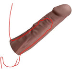 Jock Extra Long 1.5" Penis Extension Sleeve For Men & Couples. Gain Size In Seconds! Realistic Feel With Textured Sheath, Smooth And Snug Wear, Custom Length. Body-Safe Tpe. 1 Piece, Dark