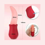 Female Realistic Tongue Licking Rose Vibrators Sex Toys for Adult Women with G spot Clitoris Stimulator Nipple Massager