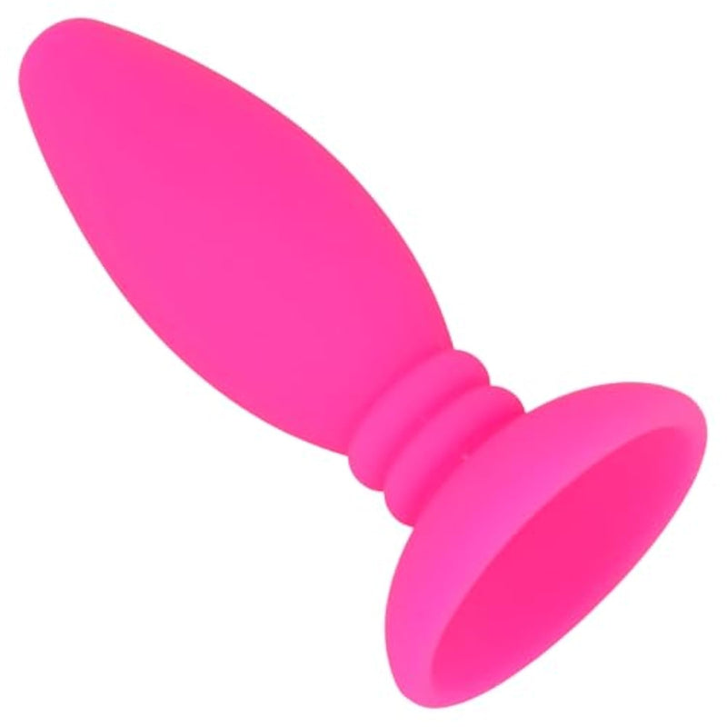 Small Silicone Anal Butt Plugs With Suction Cup For Adult Couples Starters (Pink)