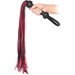 Restraints Spanking Whips, 25Inch Faux Leather Flogger For Adult Bdsm Play, Black And Red