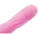 Diamond Darling Vibrator, 10 Powerful Vibration Speeds, Textured Silicone For Intense Stimulation, Waterproof, Rhinestone Studded Base, Compact & Discreet Adult Toy For Women