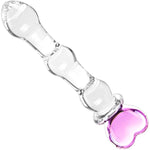 8.3" Glass Dildo Butt Plug, Crystal Penis Glass Rod Pleasure Rod, Anal Bead Dildo G-Spot Stimulation Female Masturbator, Heart-Shaped Crystal Massager Anal Sex Toy,Suitable For Male And Female Couples