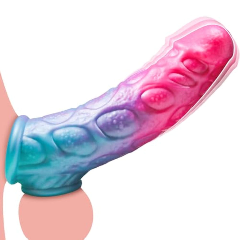 Penis Sleeve Cock Sleeve Vibrator - 2.4" Length & 35% Girth Enhancer Male Sex Toys With 10 Vibration Modes, Remote Control Adult Toys Male Vibrator, Realistic Penis Enlarger Thicken For Couples