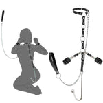 Bdsm Anal Hook Sex Bondage Restraints Set, Neck To Wrist Restraints Kit With Traction Chain Sex Toys For Couple Adjustable Handcuffs Sm Role Play Sex Games Accessories For Couples Foreplay Women Men