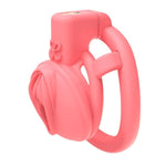 Male Chastity Devices Sissy Penis Cage with 3 Rings and Invisible Lock - Lightweight Pink Realistic Vagina Chastity Cock Cage for Men Adult Sex Toys