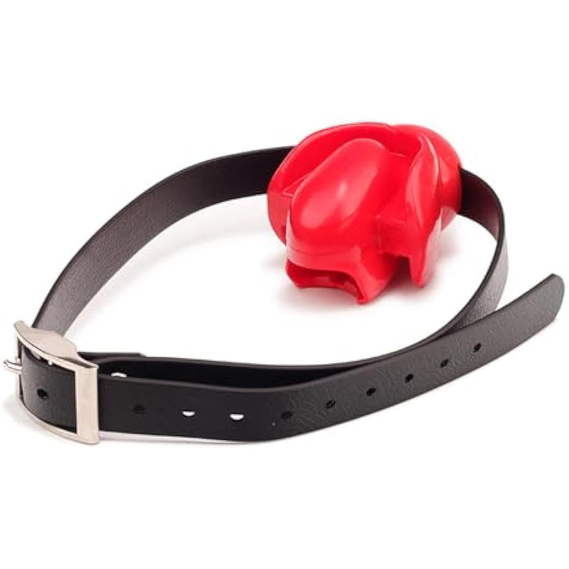 Adjustable Open Mouth Gag Ball For Oral Sex Silicone Bdsm Fetish Bondage Gags & Muzzles Adult Sex Toys With Tongue Retainer Slave Restraints Device For Couples, Men (Red)