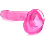 Lynx 8 Inch Ice Dildo with Balls - Pink
