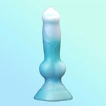Realistic Knot Dog Dildo,Blue White Silicone 7.5 '' Small Fantasy Adult Sex Toy Games Fantasy Monster Animal Cute Dildo for Beginner Women Lesbian and Men Couples Anal Plug Cock Fake Penis