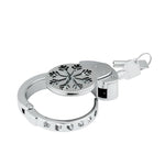 Men'S Chastity Lock Sex Toys With Adjustable Penis Ring, Stainless Steel Chastity Cage With Hollow Patterns, Male Chastity Device For Men Bdsm Slave Bondage (Snowflake)