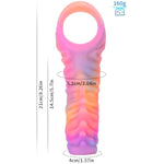 Monster Penis Sleeve Girth Enhancer for Men Reusable Pennis Sleeve Girth Enhancer, Pennis Extender Sleeves Monster Pennis Sleeve Girth Enhancer with Penis Ring for Sex (Pink)