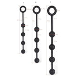 Butt Plug With Silicone Anal Bead Anal Sex Toys With Safe Pull Ring In Black (S)