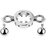 Metal Cock Ring For Men Penis Rings With 6 Cbt Spikes And Ball Pendant Adult Pleasure Chastity Sex Toys Sm Scrotum Stretcher For Male Training Devices (40Mm+2 Balls)