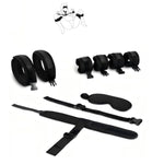 Bdsm Bondage Set Role Play Sexual Restraint Props With Blindfold Collar Handcuffs Footcuffs Combo Set Adjustable Bondage Gear Couples Beginner