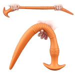 Super Long Anal Plug Dildo, Flexible Liquid Silicone Butt Plug Vaginal Anus Deep Stimulation Massage Masturbation Adult Sex Toy For Men Women Couple Sex (L)