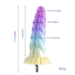 Silicone Spiral Horn Shaped Dildo with Quick Air Connector for Sex Machines