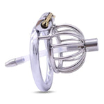 Stainless Steel Chastity Cage Urethral Sounds Male Chastity Devices With Urethral Plug Male Sex Toys Adult Toys(45Mm Ring)