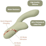 Clit Suction & G-spot Vibrator Sex Toy - Silicone, Water-Resistant, Rechargable, 10 Powerful Modes