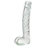Glass Realistic Dildo G-Spot Stimulation Crystal Butt Plug Anal Sex Toys Prostate Massager Anus Stretcher Pleasure Wand With Raised Spiral Texture