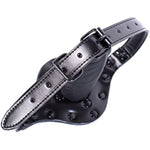 Black Rivet Mouth Plug Silica Gel Dildo With Adjustable Leather Strap For Couple Mouth Gag Sex Restraint Set (Length: 10Cm, Black)