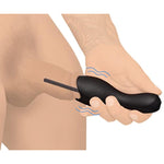 10X Vibrating Penis Head Teaser With Urethral Sounds Premium Silicone Masturbator, 3 Lengths Interchangeable Urethral Sounds Rechargeable Textured Inner Sleeve Rod Stimulator,Black