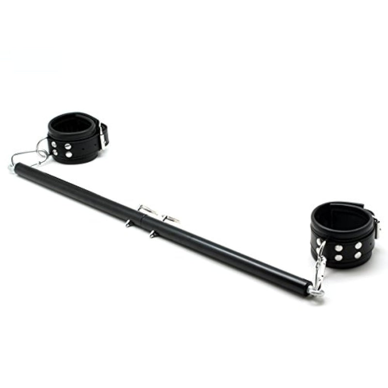 Sex Steel Spreader Bar Adjustable - Restraint Kit Spreader Bar Set With Leather Cuffs