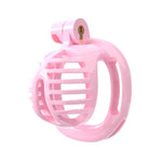 3D Printed Chastity Cage Chastity Devices For Men Bondage Gear & Accessories Lightweight Plastic Cock Cage Slave Tool With 4 Sizes Rings And Elastic Belt (Pink, B)