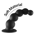 9.4 Inch Silicone Anal Trainer with Suction Cup and 5 Gradually Increasing Beads for HandsFree Play