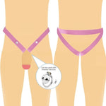Chastity Belt Male Chastity Device Chastity Cage Fixed Auxiliary Belt Cage Strap Men'S Ring Elastic Anti-Fall Band (Pink)
