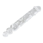 Large Glass Double Ended Dildo Crystal Double Dong Pleasure Wand Realistic Penis For Vaginal G-Spot Anal Sex Toy (Small)