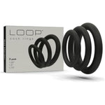 Loop Cock Rings - Medical Grade Silicone Penis Enhancer Set For Men - Last Longer & Get Harder Erections - Supports Ed - Set Of 3 Small Medium Large - Black
