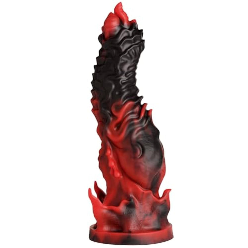 Mephisto Silicone Dildo For Men, Women, & Couples. Fantasy Dildo, Premium Silicone. Strong Suction Cup Base & Harness Compatible. 1 Piece, Red.