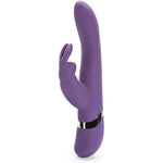 Desire Rabbit Vibrator - 5 Inch Silicone G Spot Vibrator For Women - 8 Patterns & 12 Speeds - Dual Stimulation Adult Sex Toy - Rechargeable & Waterproof - Purple