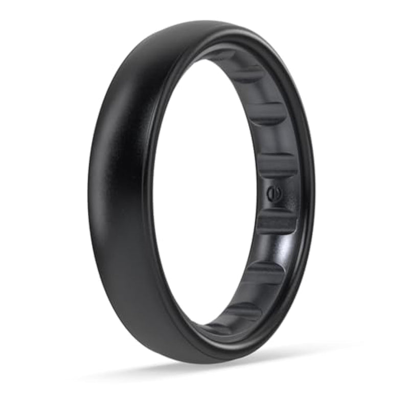 Elements Luxe Classic Thin Silicone Ring - Comfortable And Flexible Design - 4.3Mm Wide, 1.75Mm Thick - Midnight Pearl - Size 7
