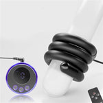 Silicone Wrapped Penis Ring With 8 Electric Shock Modes, Bendable Male Exercise Masturbation Electric Shock Sex Toy