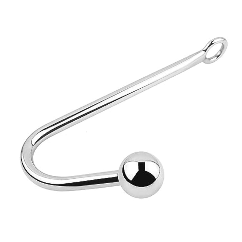 Bdsm Metal Anal Hook Butt Plug With Smooth Ball Anal Plug Butt Plug Prostate Massage G-Spot Sm Restraints Anal Gay Sex Toys For Man And Woman Adult Games,L