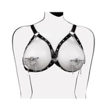Bdsm Breast Bondage Restraint Set, Nipple Clamp Adjustable Sm Toys, Gothic Punk Leather Bondage Chest Restraints For Fetish Men, Women And Couples