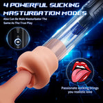 Waterproof Realistic Male Masturbator with Sucking, Pumping & Vibrating Functions