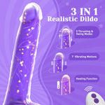 9.25" Thrusting Dildo Vibrator – Heated, Remote-Controlled, Suction Cup Toy