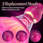 Suction Vibrator with 3 Brush Heads & Removable Cup, 12 Rotation & 8 Suction Modes