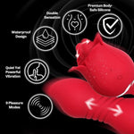 Rose Vibrator Dildo | Thrusting Sex Toy for Women & Couples' Intimacy