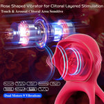 Healexcer Vibrating Cock Ring with Rose Stimulator & Testicle Massager – 9 Modes