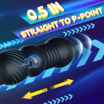 Thrusting Anal Vibrator Prostate Massager with 2 Vibrating Cock Ring, Anal Plug with 10 Thrusting & Vibrating Modes, Dildo Butt Plug Male Sex Toys for Men Gay Couple Pleasure