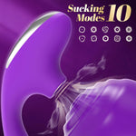 3-in-1 Adjustable Sucking Vibrator for Women, 10 Suction & Vibration Modes