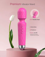 Powerful Wand Massager – 8 Speeds & 20 Patterns, Waterproof Clitoral Stimulator