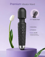 Powerful Wand Massager – 8 Speeds & 20 Patterns, Waterproof Clitoral Stimulator