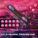 Strap-On Anal Dildo with Vibrating Cock Ring & Butt Plug – 10 Vibration Modes